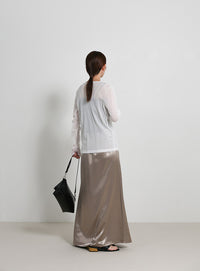 クルーネックシアープルオーバー