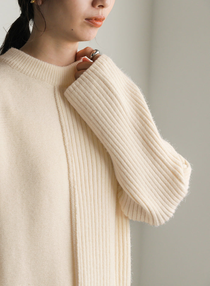 切り替えデザインリブロングワンピース【SALE】