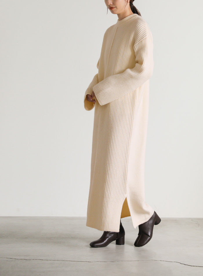 切り替えデザインリブロングワンピース【SALE】