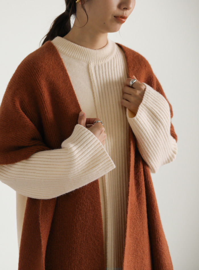 切り替えデザインリブロングワンピース【SALE】