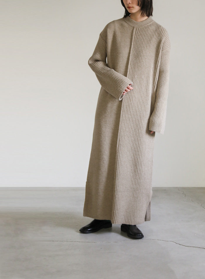 切り替えデザインリブロングワンピース【SALE】
