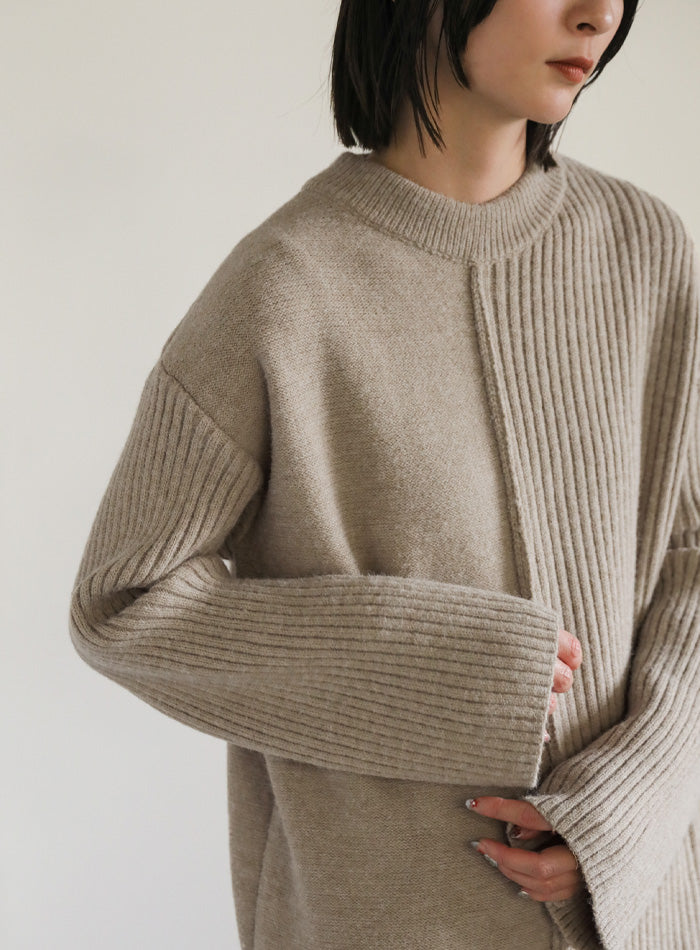 切り替えデザインリブロングワンピース【SALE】