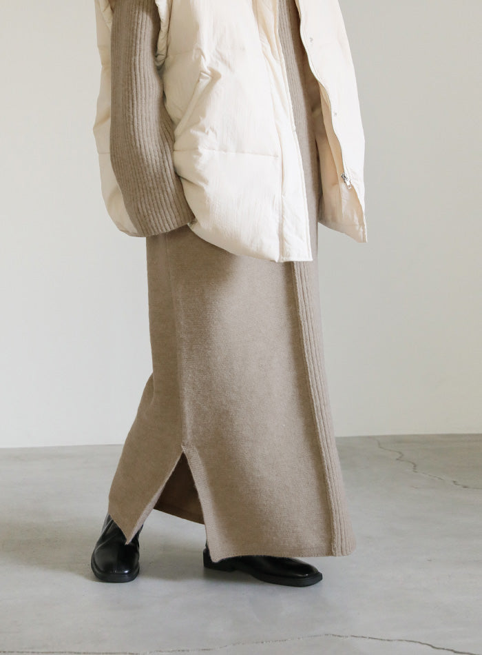切り替えデザインリブロングワンピース【SALE】
