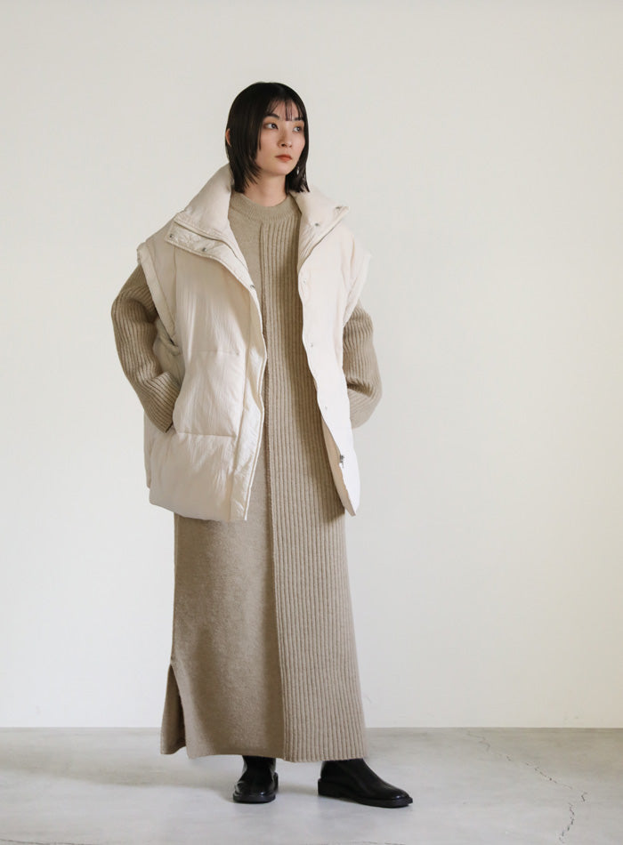 切り替えデザインリブロングワンピース【SALE】