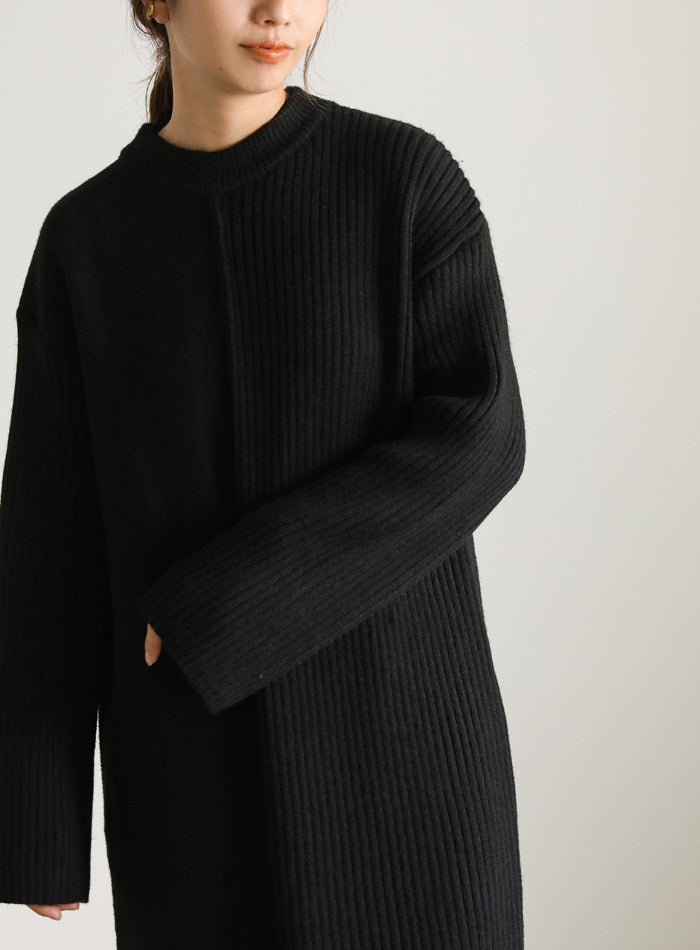 切り替えデザインリブロングワンピース【SALE】