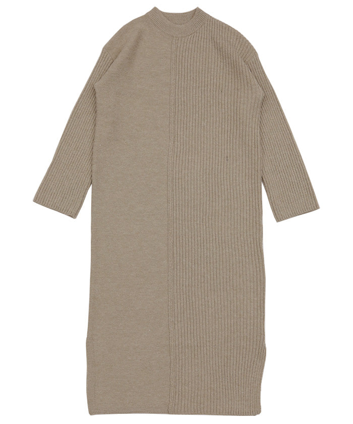 切り替えデザインリブロングワンピース【SALE】