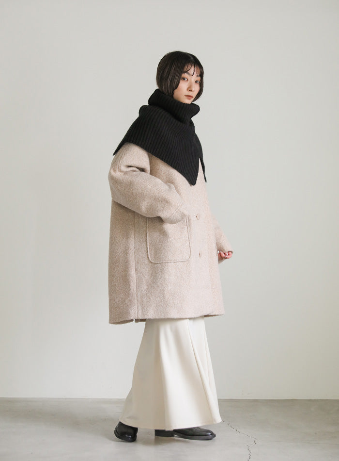 ハイネックつけ襟ニット【SALE】