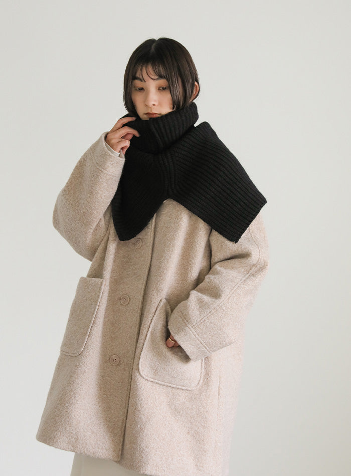 ハイネックつけ襟ニット【SALE】