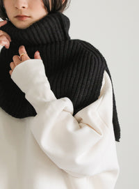 ハイネックつけ襟ニット【SALE】