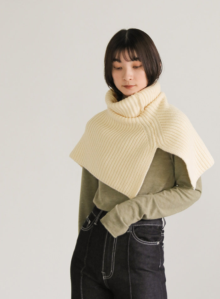 ハイネックつけ襟ニット【SALE】