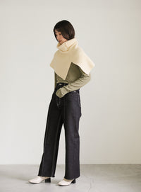 ハイネックつけ襟ニット【SALE】