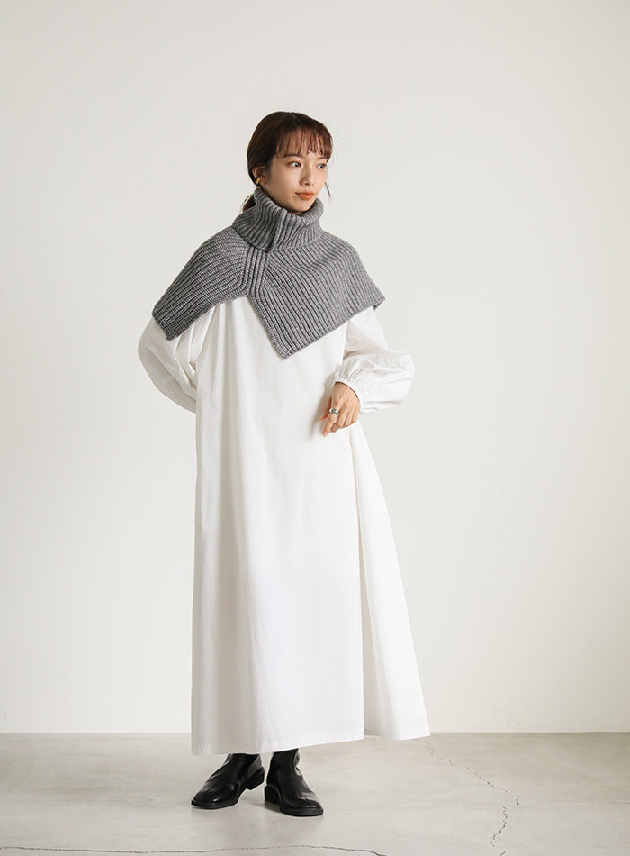 ハイネックつけ襟ニット【SALE】