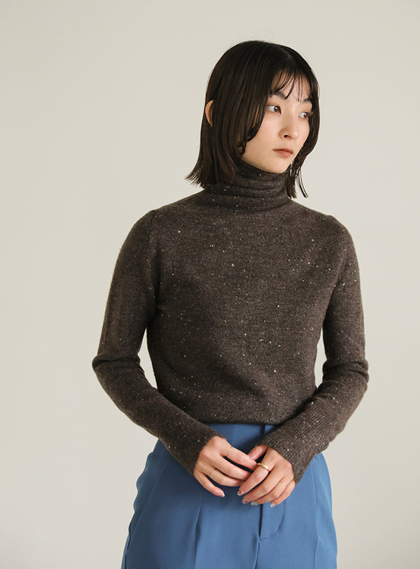 タートルネックネップショートプルオーバー【SALE】