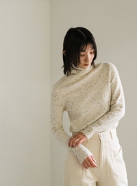 タートルネックネップショートプルオーバー【SALE】