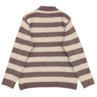 クルーネックボーダーシャギーニット【SALE】