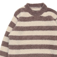 クルーネックボーダーシャギーニット【SALE】