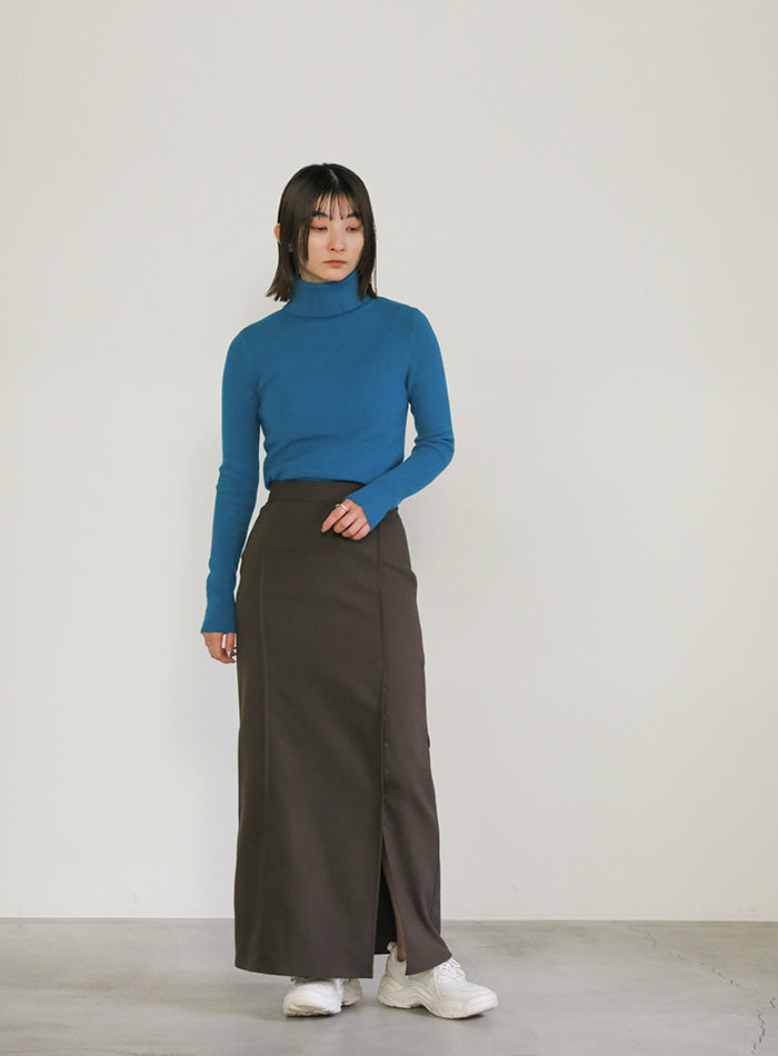 タートルネックソフトタッチリブニット【SALE】