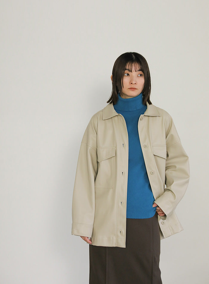 タートルネックソフトタッチリブニット【SALE】
