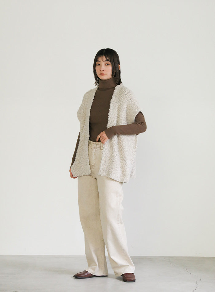 タートルネックソフトタッチリブニット【SALE】