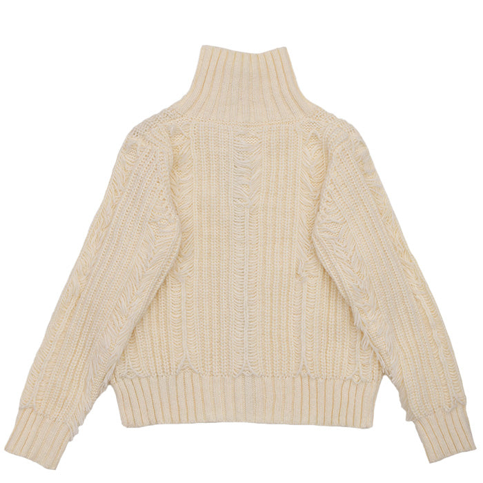 ハイネックフリンジニットジャケット【SALE】