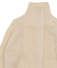 ハイネックフリンジニットジャケット【SALE】