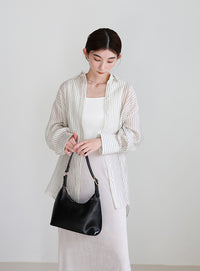 フェイクレザーミニホーボーバッグ