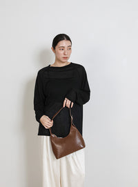 フェイクレザーミニホーボーバッグ