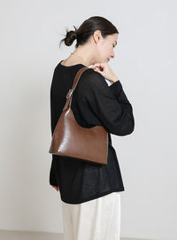 フェイクレザーミニホーボーバッグ