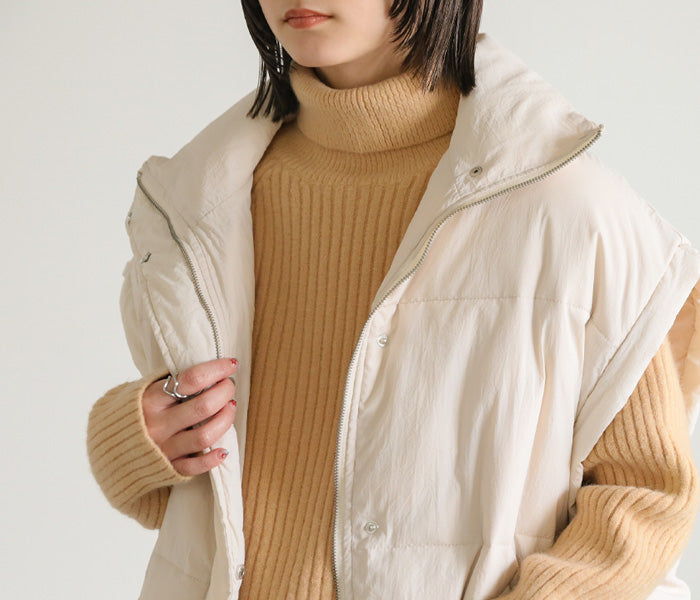 タートルネックラウンドリブニット【SALE】