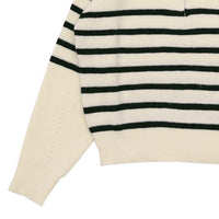 ハーフジップボーダーニットプルオーバー【SALE】