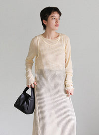 メッシュロングワンピース