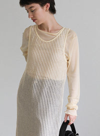 メッシュロングワンピース