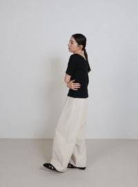 バレエネックハーフスリーブカットソー