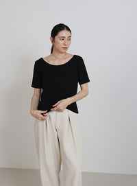 バレエネックハーフスリーブカットソー