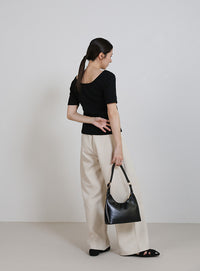 バレエネックハーフスリーブカットソー