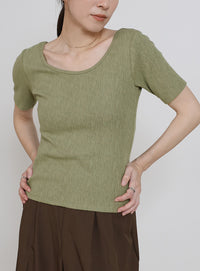 バレエネックハーフスリーブカットソー