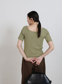 バレエネックハーフスリーブカットソー