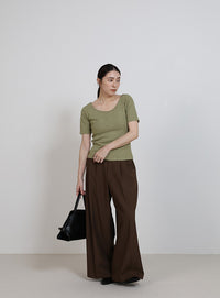 バレエネックハーフスリーブカットソー