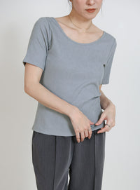 バレエネックハーフスリーブカットソー