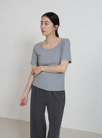 バレエネックハーフスリーブカットソー