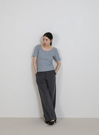 バレエネックハーフスリーブカットソー