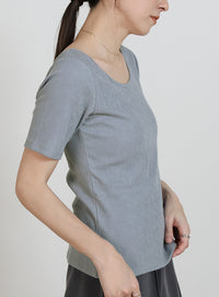 バレエネックハーフスリーブカットソー