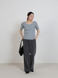 バレエネックハーフスリーブカットソー