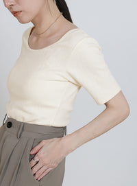 バレエネックハーフスリーブカットソー
