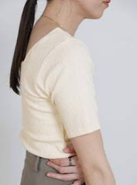 バレエネックハーフスリーブカットソー