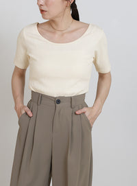 バレエネックハーフスリーブカットソー