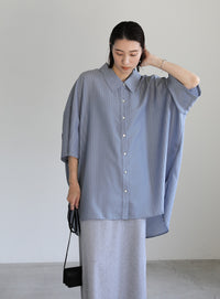 ルーズシルエットワイドスリーブシャツ【SALE】