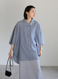 ルーズシルエットワイドスリーブシャツ【SALE】