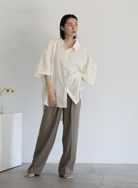 ルーズシルエットワイドスリーブシャツ【SALE】