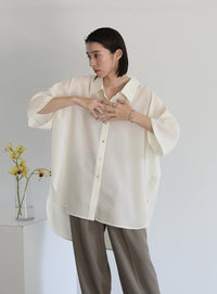 ルーズシルエットワイドスリーブシャツ【SALE】